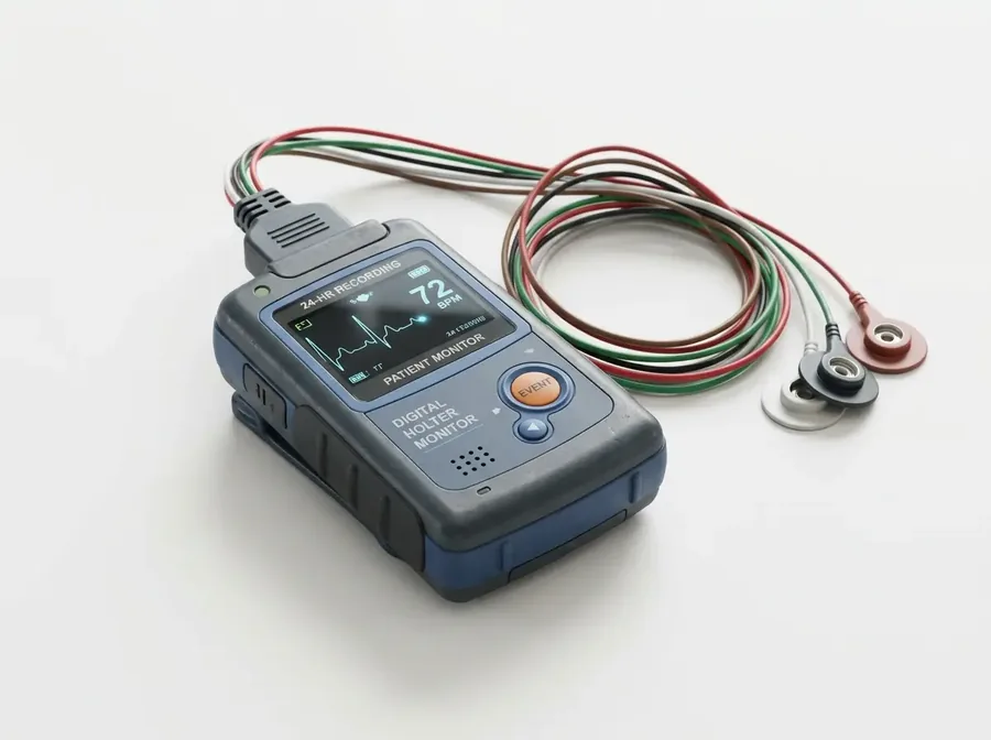 Aparelho de Holter 24 horas usado na Cardo Clínica Cardiovascular, em Itabuna